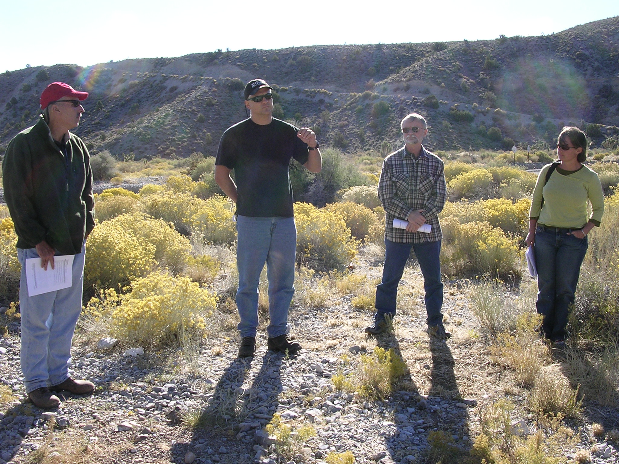 Scientists in desert location