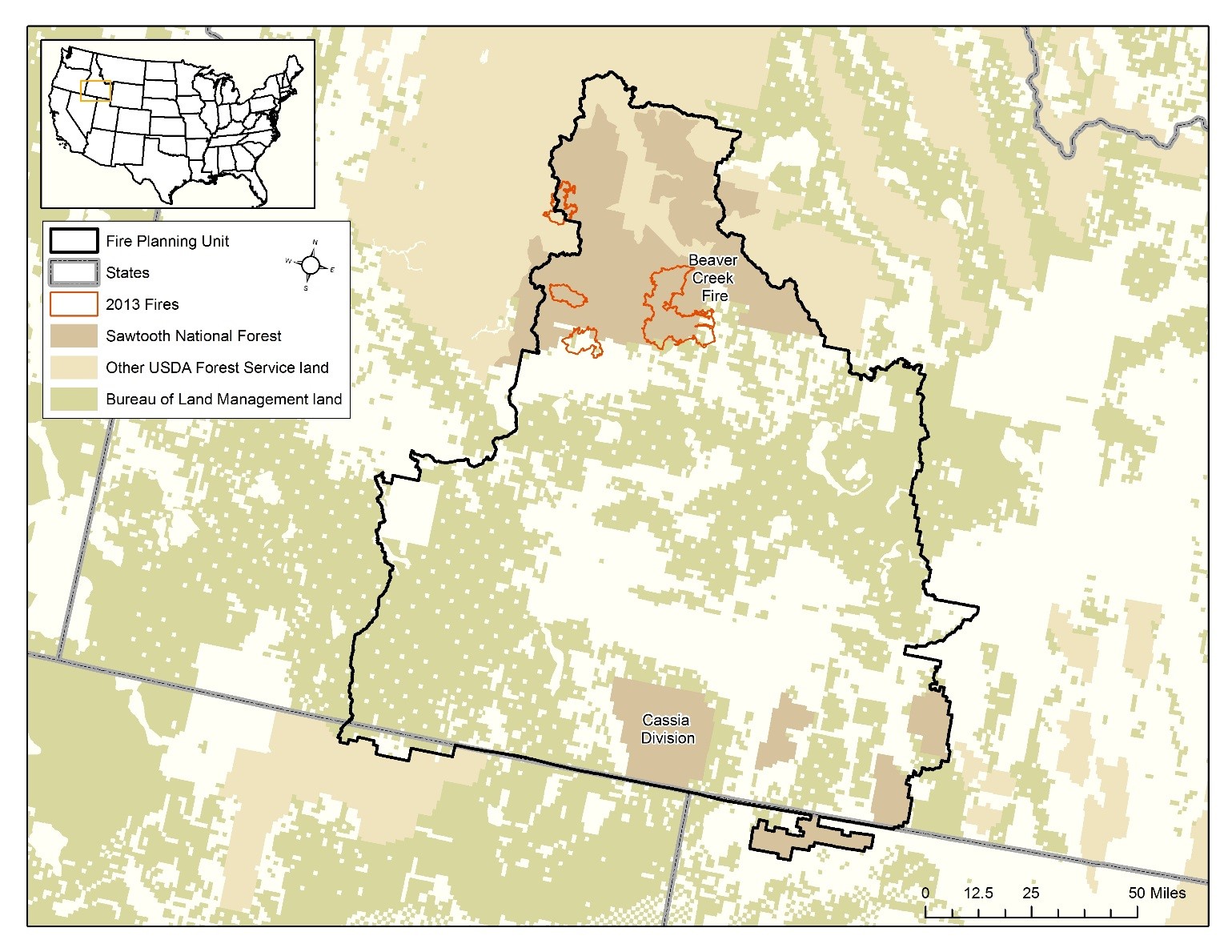 Map of application area