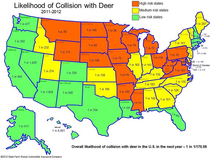 State Farm deer map